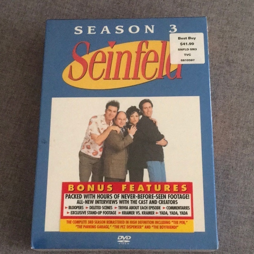 Seinfeld‎ season 3 still in plastic wrap dvd video contains all 22 episodes